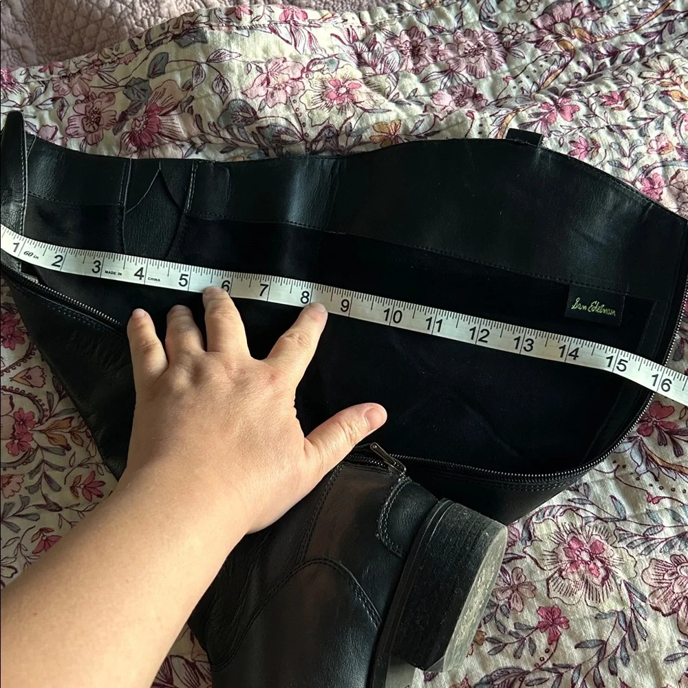 Sam Edelman Wide Calf Sz 7.5 Penny Black Leather Knee-High Riding Boots